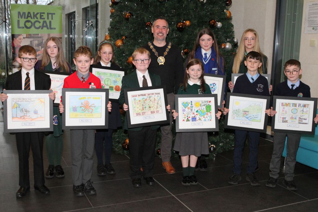 14 Environment Poster Winners at Christmas Tree