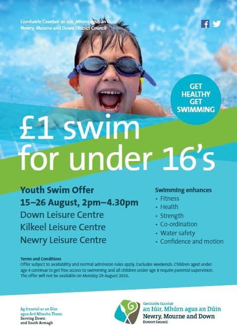 Under 16? Have a £1 Swim!