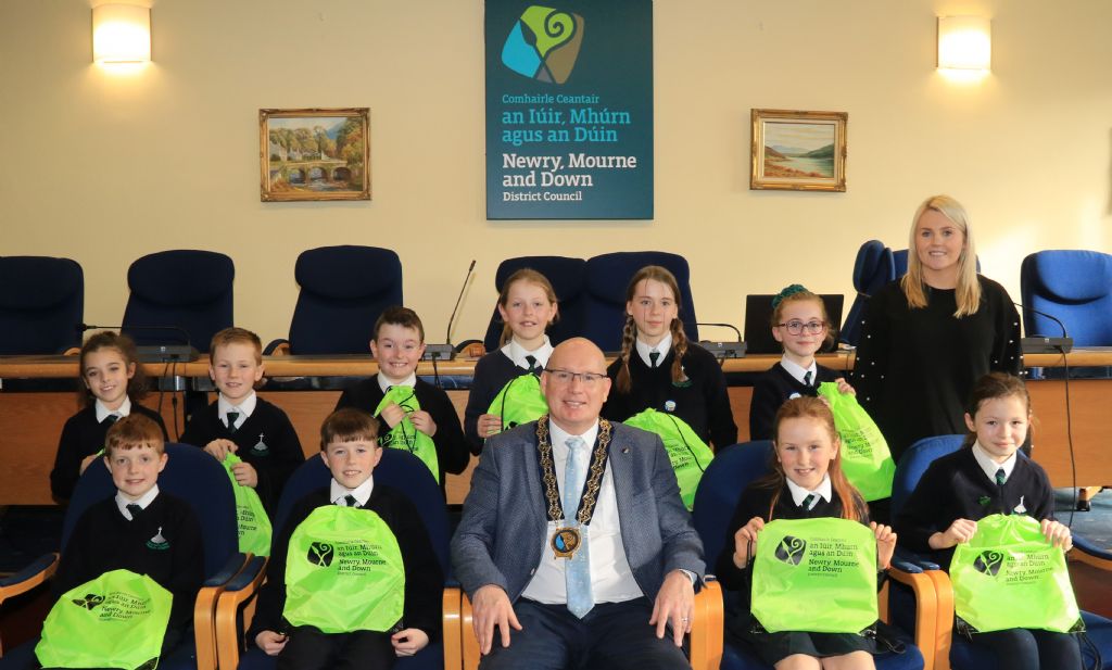 Chairperson Welcomes Ballyholland Primary School to Council Chamber