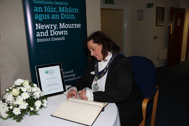 Chairperson Opens Books Of Condolence For Martin McGuinness