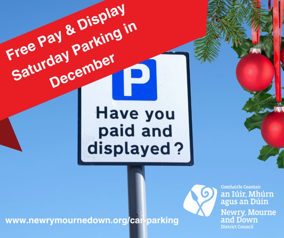PUBLIC NOTICE: Free Pay & Display Saturday Parking In December 