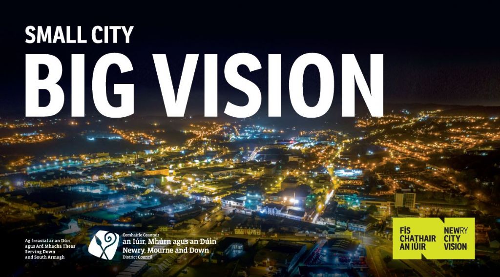 Skyline of Newry at night