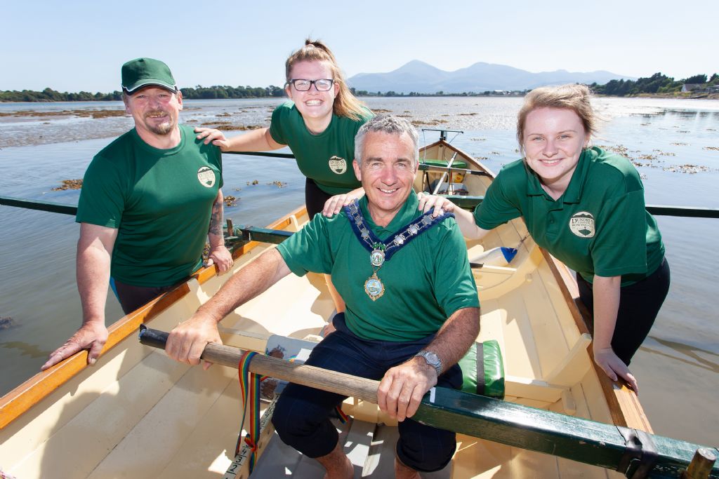 pic 3 - (l-r) andrew boyd chair of dundrum coastal rowing club leah connor newry mourne and down district council chair