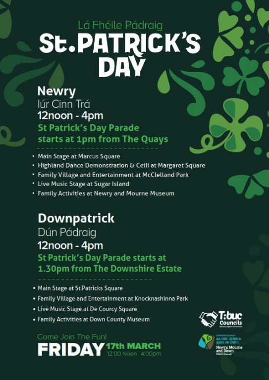 St Patrick’s Day Celebrations Announced for Downpatrick and Newry